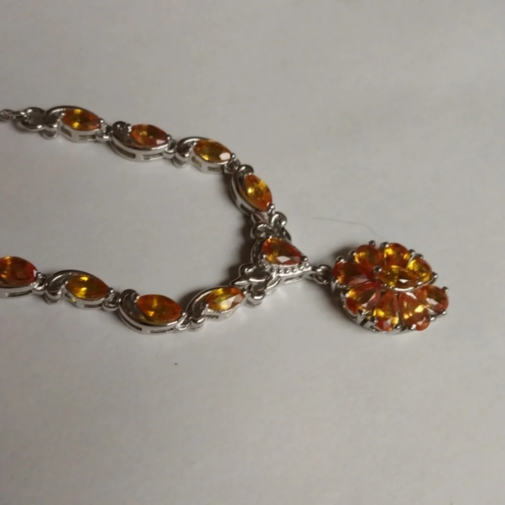Stamped .925 Santa Ana Madera Citrine Necklace